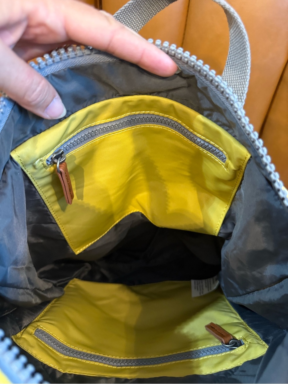 Orion London Yellow Men's Backpack with Gray Handles - Picture 8 of 11